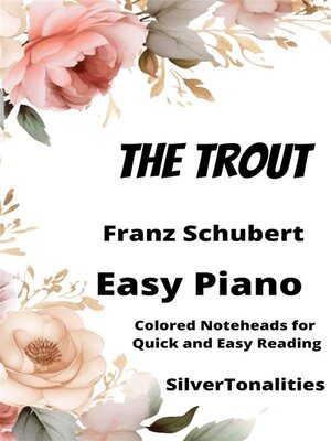cover image of The Trout Easy Piano Sheet Music with Colored Notation